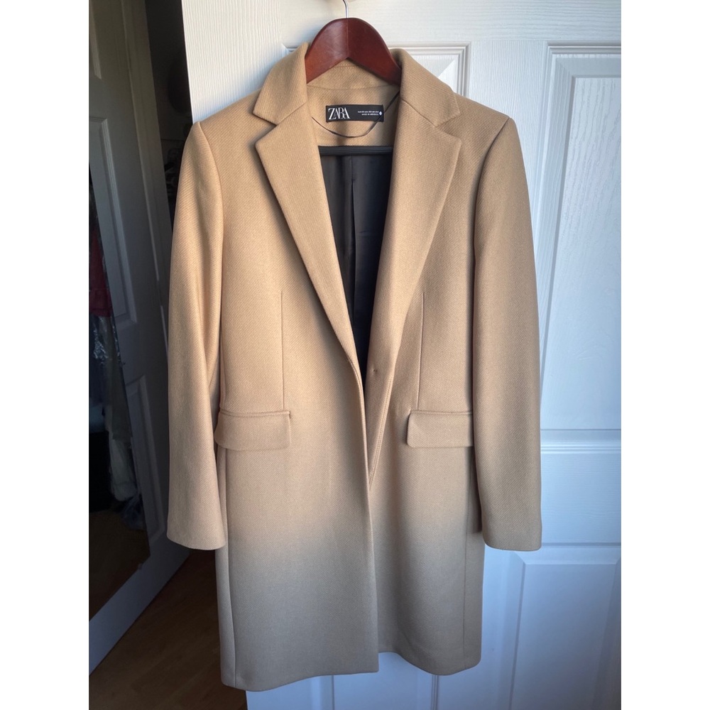 NEW Zara Manteco Wool Blend Fitted Coat